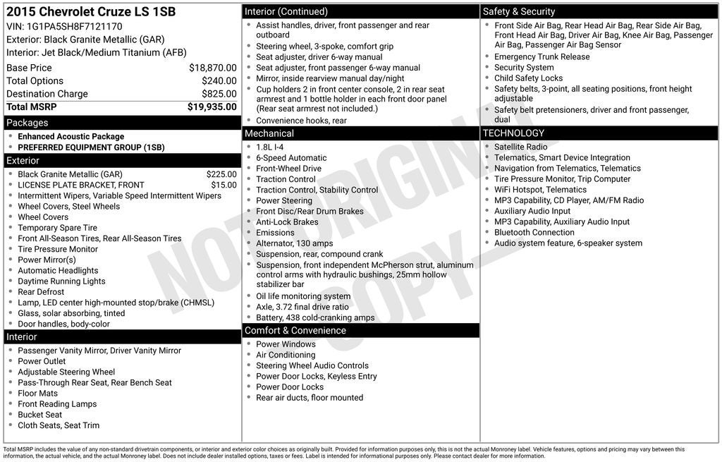 2015 Chevrolet Cruze LS
