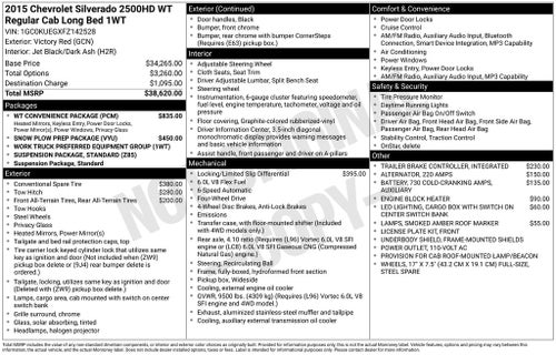 2015 Chevrolet Silverado 2500HD Work Truck