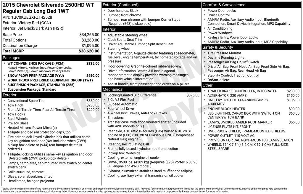 2015 Chevrolet Silverado 2500HD Work Truck