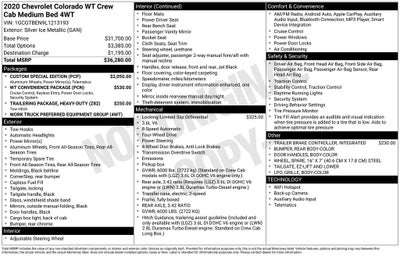 2020 Chevrolet Colorado Work Truck