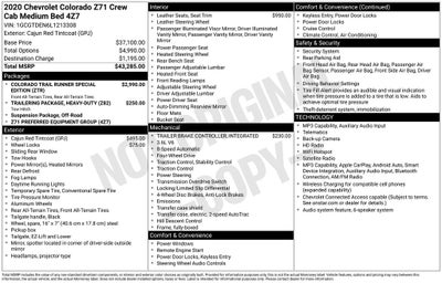 2020 Chevrolet Colorado Z71