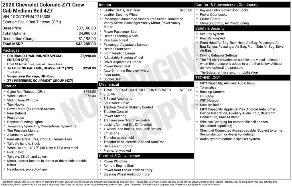 2020 Chevrolet Colorado Z71