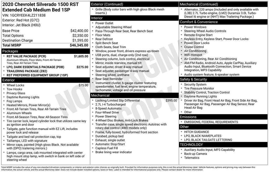 2020 Chevrolet Silverado 1500 RST
