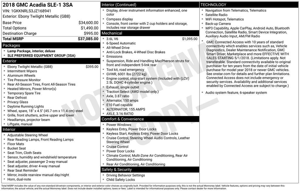 2018 GMC Acadia SLE-1