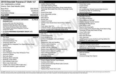 2018 Chevrolet Traverse LT Cloth w/1LT