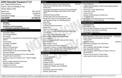 2009 Chevrolet Traverse LT 1LT