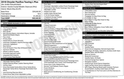 2018 Chrysler Pacifica Touring L Plus