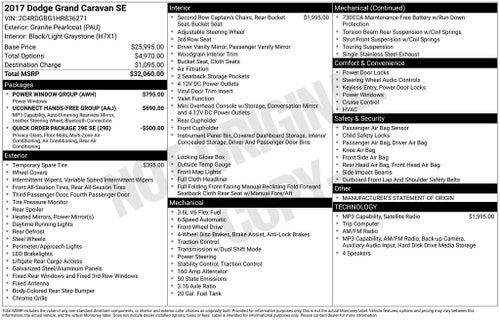 2017 Dodge Grand Caravan SE