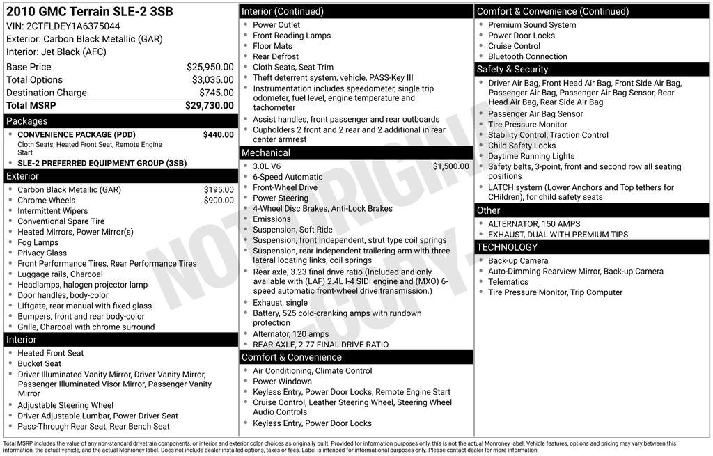 2010 GMC Terrain SLE-2