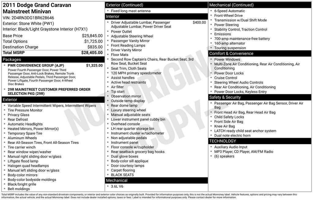 2011 Dodge Grand Caravan Mainstreet