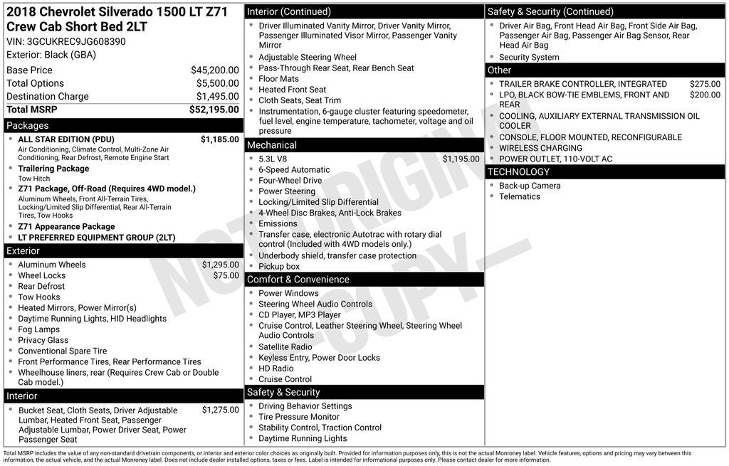2018 Chevrolet Silverado 1500 LT LT2