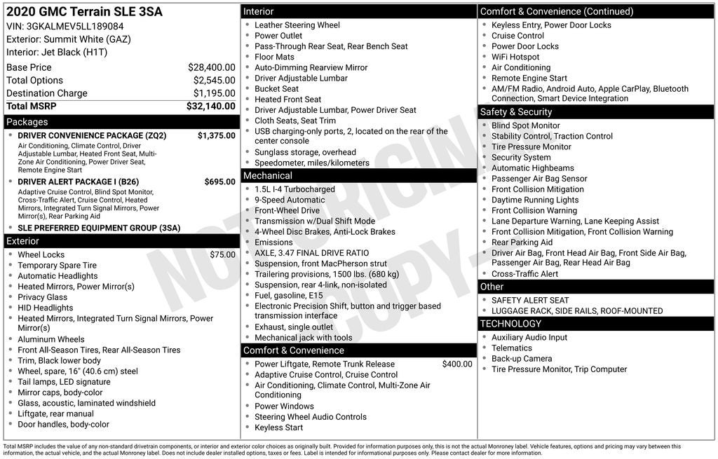 2020 GMC Terrain SLE