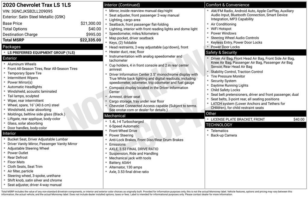 2020 Chevrolet Trax LS