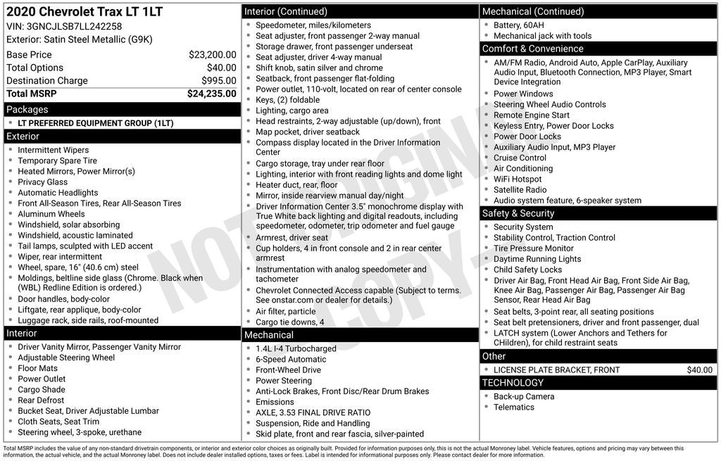 2020 Chevrolet Trax LT