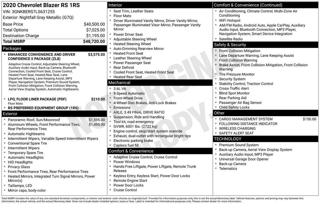 2020 Chevrolet Blazer RS