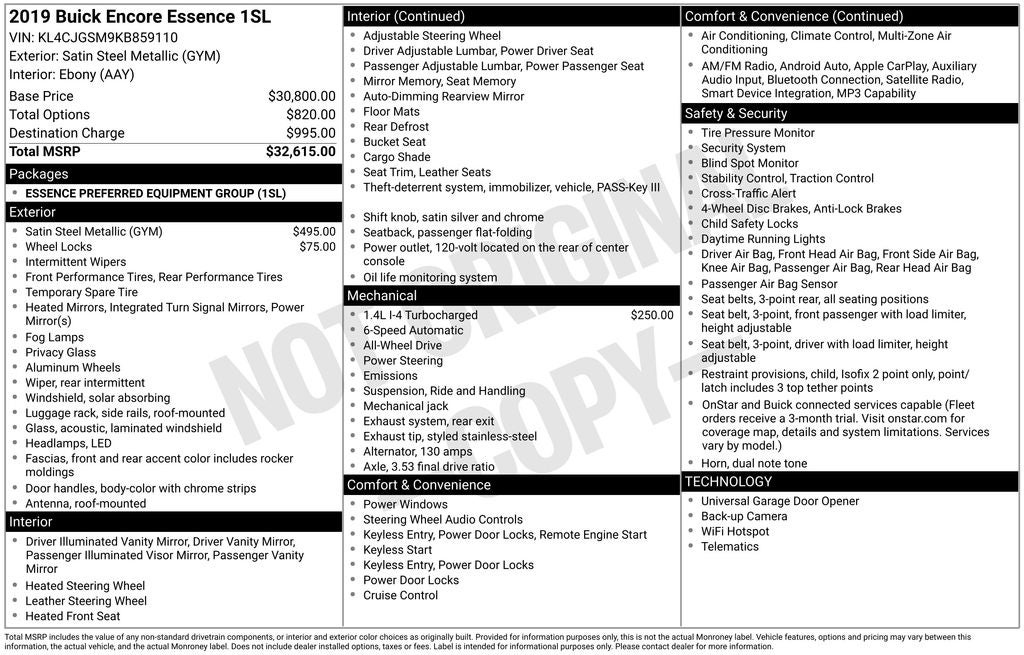 2019 Buick Encore Essence