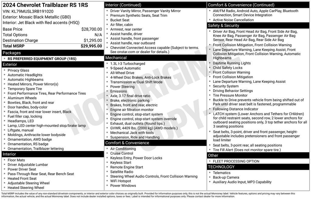2024 Chevrolet TrailBlazer RS