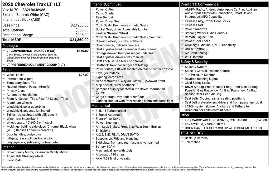 2020 Chevrolet Trax LT