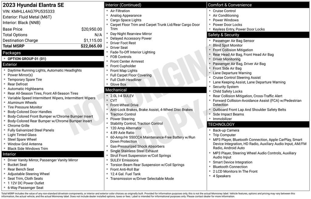 2023 Hyundai Elantra SE