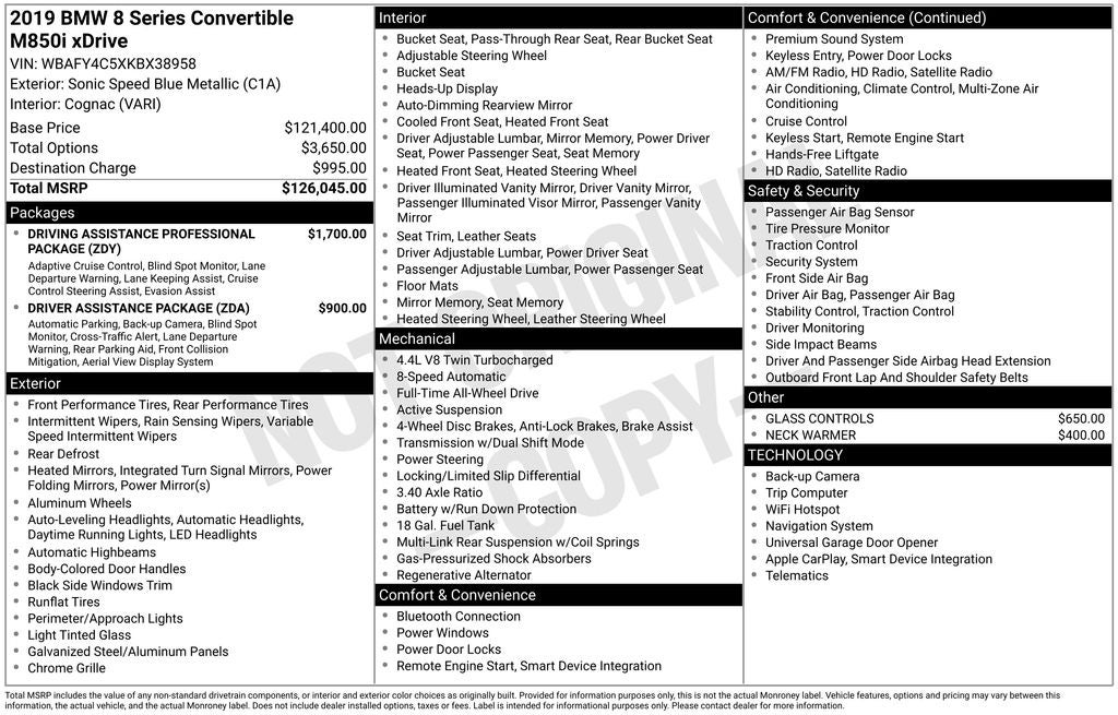 2019 BMW 8 Series M850i xDrive