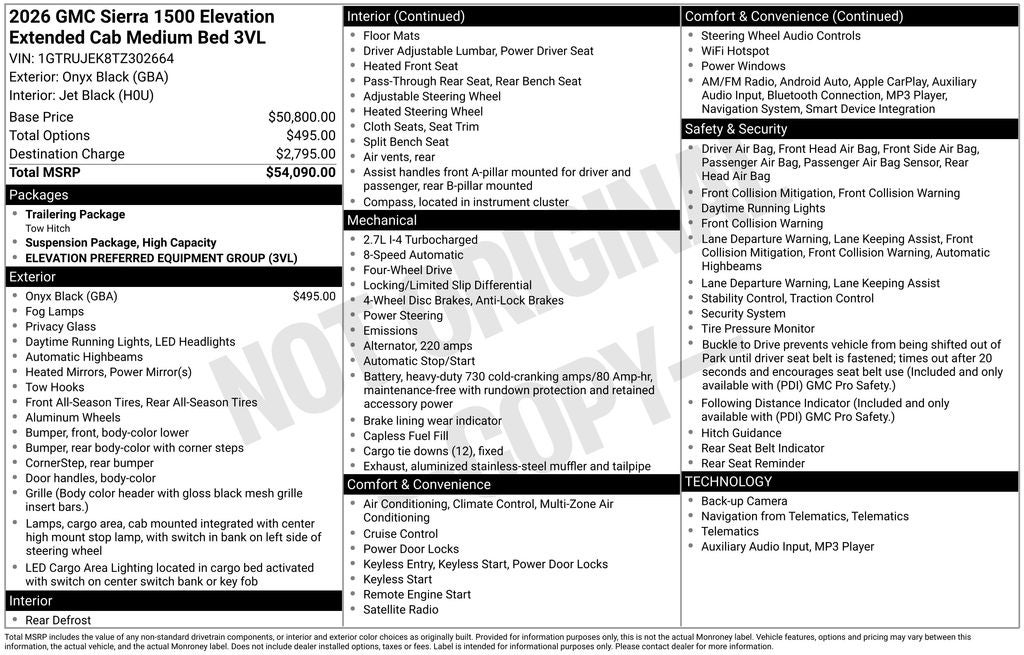2026 GMC Sierra 1500 Elevation