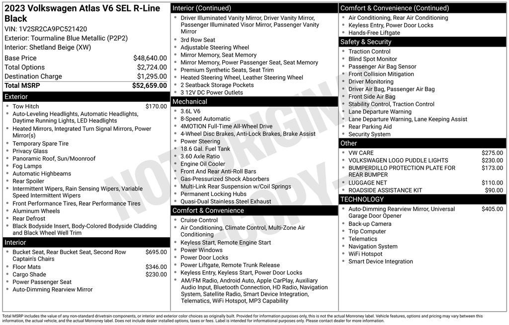 2023 Volkswagen Atlas 3.6L V6 SEL R-Line
