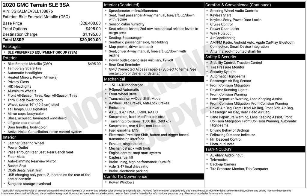 2020 GMC Terrain SLE