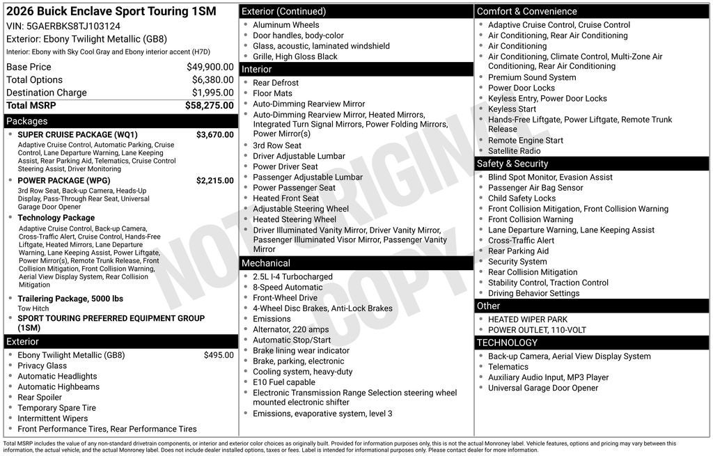 2026 Buick Enclave Sport Touring