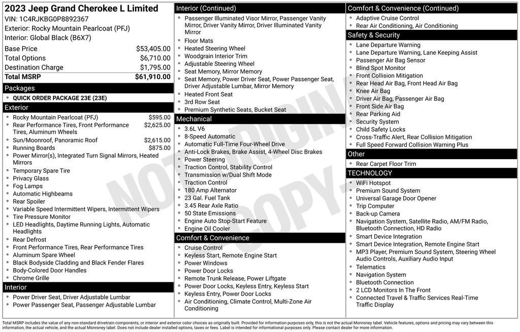2023 Jeep Grand Cherokee L Limited 4x4