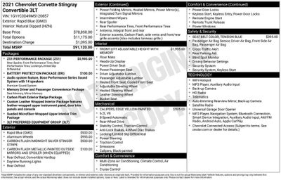 2021 Chevrolet Corvette Stingray 3LT