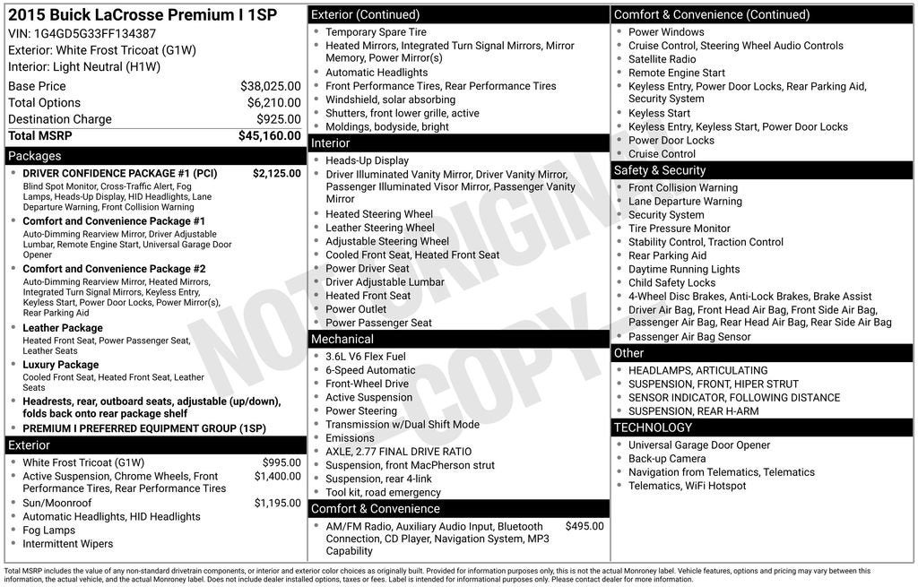 2015 Buick LaCrosse Premium I