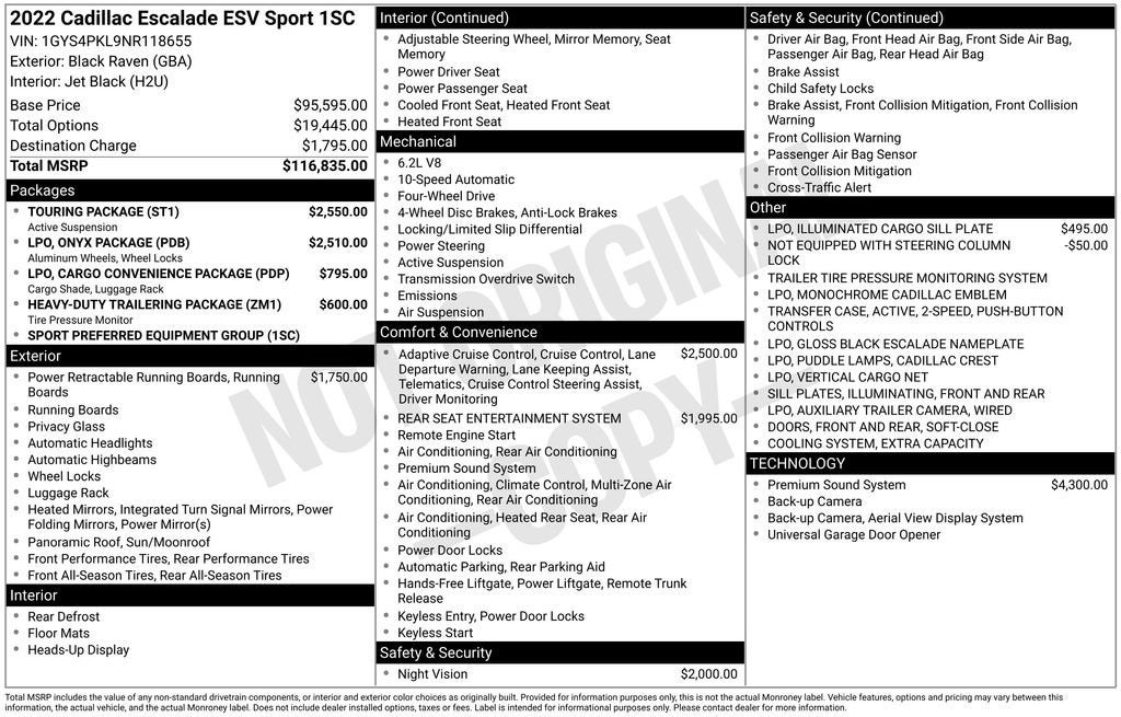 2022 Cadillac Escalade ESV Sport