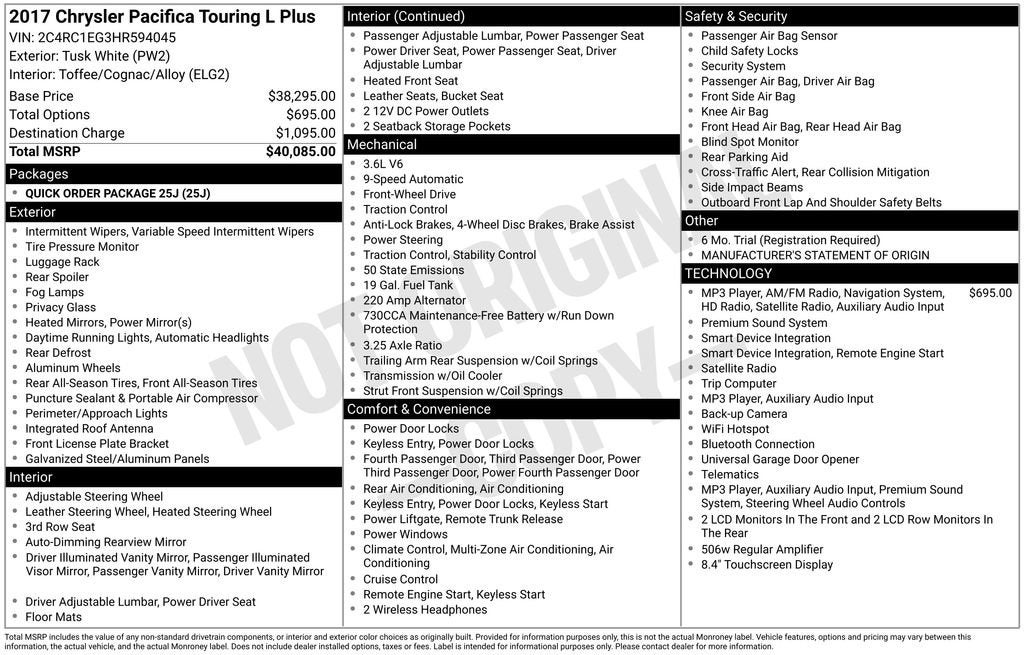 2017 Chrysler Pacifica Touring-L Plus