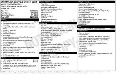 2024 Mazda Mazda CX-30 2.5 S Select Sport