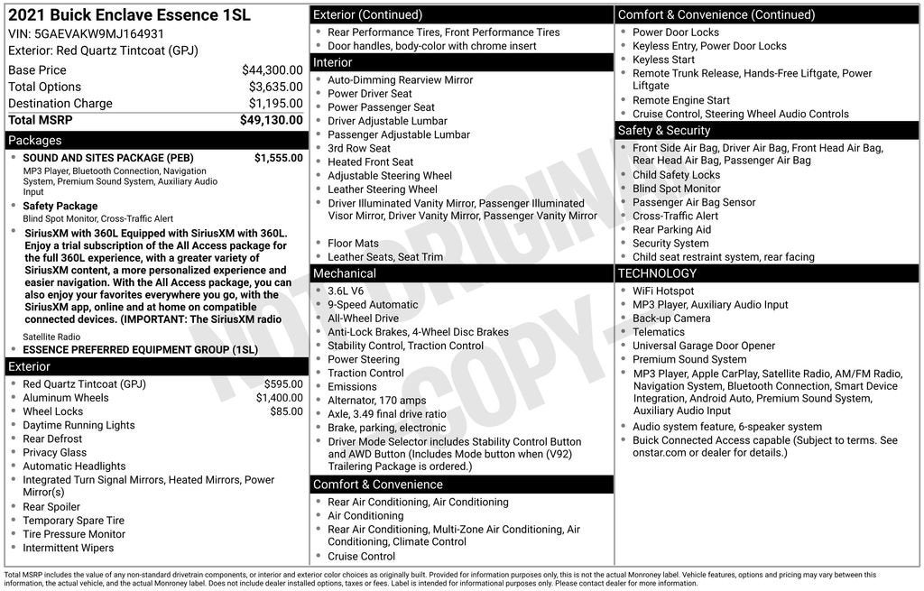 2021 Buick Enclave Essence