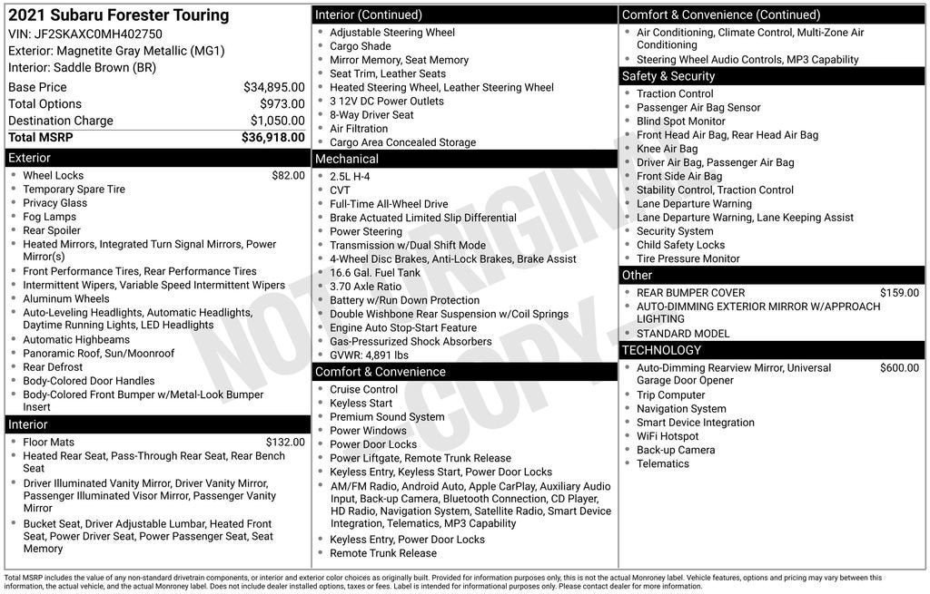 2021 Subaru Forester Touring