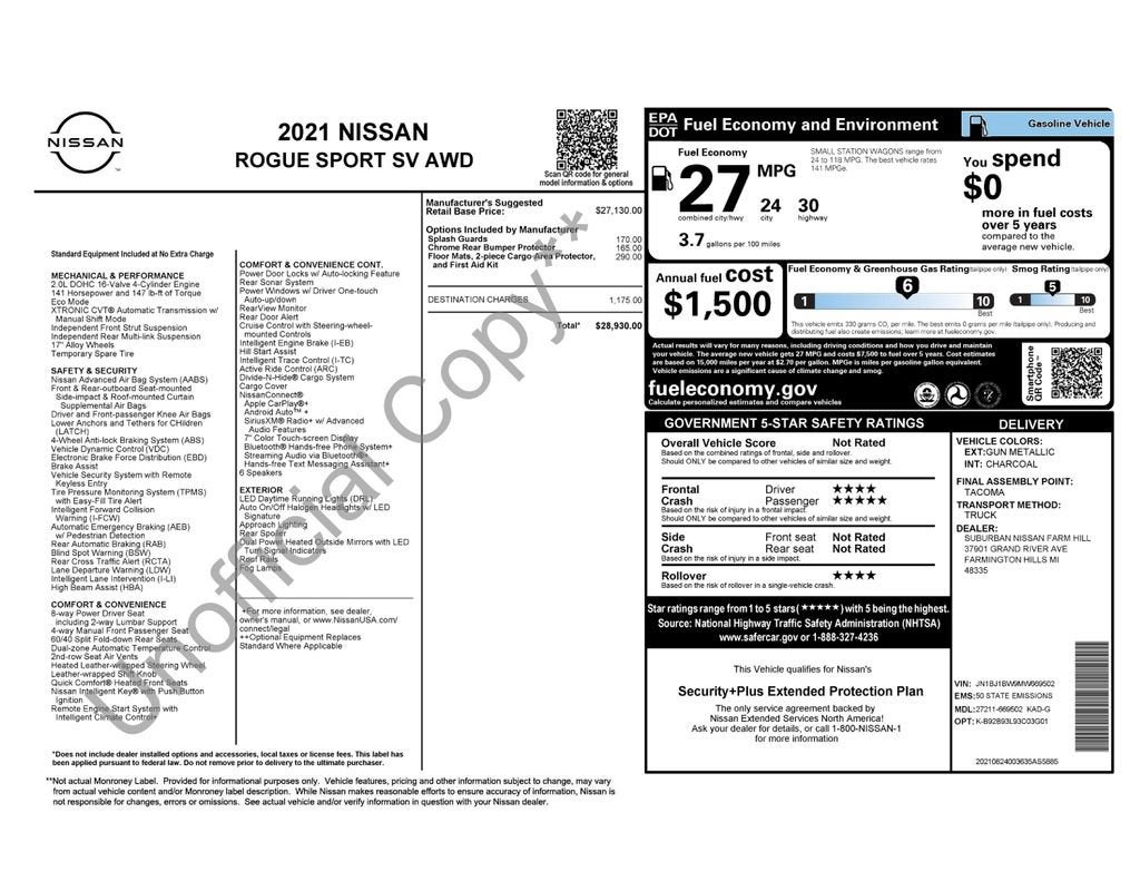 2021 Nissan Rogue Sport SV AWD Xtronic CVT