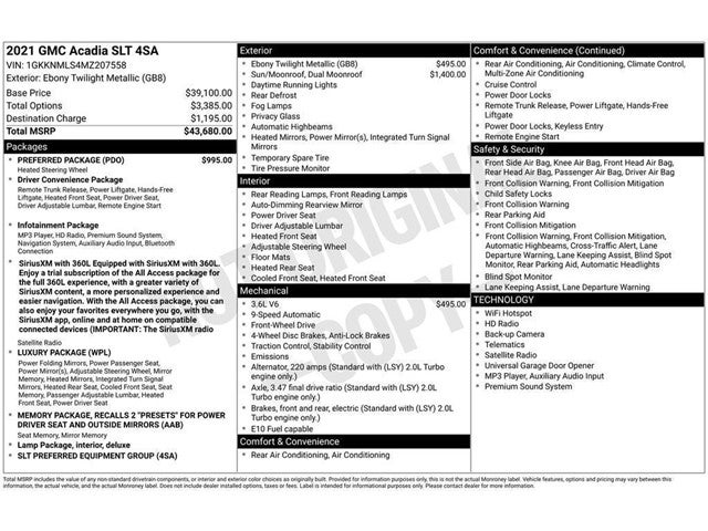 2021 GMC Acadia SLT
