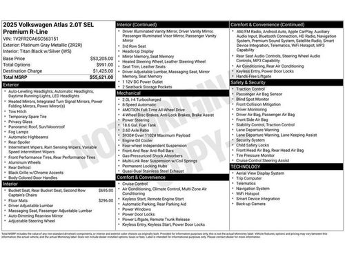 2025 Volkswagen Atlas 2.0T SEL Premium R-Line