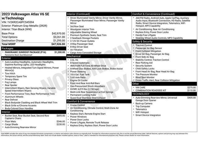 2023 Volkswagen Atlas 3.6L V6 SE w/Technology