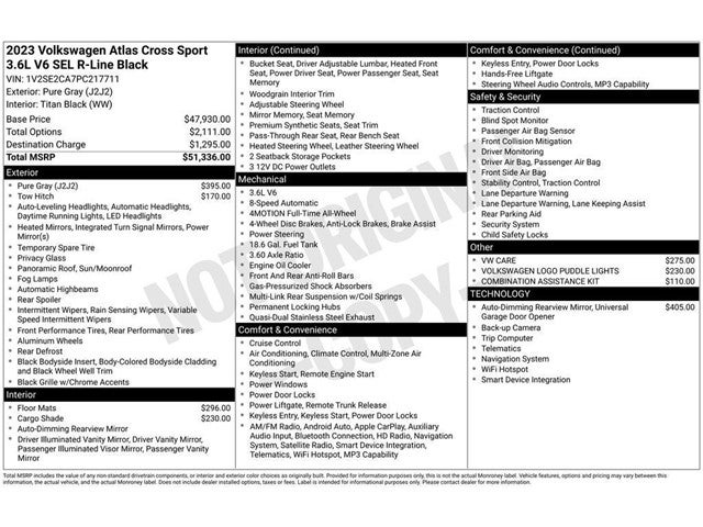 2023 Volkswagen Atlas Cross Sport 3.6L V6 SEL R-Line