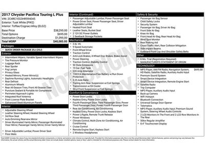 2017 Chrysler Pacifica Touring L Plus
