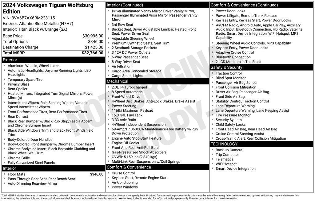 2024 Volkswagen Tiguan 2.0T Wolfsburg Edition