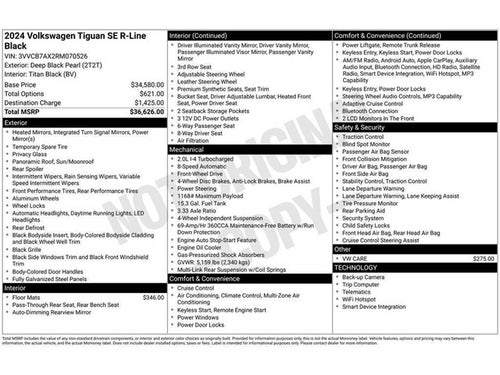 2024 Volkswagen Tiguan 2.0T SE R-Line Black