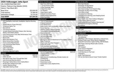 2026 Volkswagen Jetta 1.5T Sport